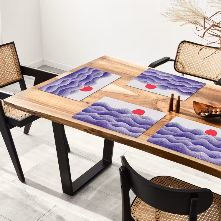 Golven - Zon - Natuur - Abstract - Rood Placemat vinyl groot -zzsfeer4_Kitchenyeah-website