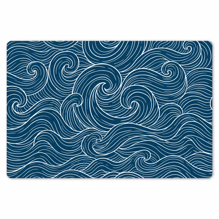 Golven - Spiraal - Water - Abstract - Blauw Placemat vinyl groot -zzsfeer1_Kitchenyeah-website