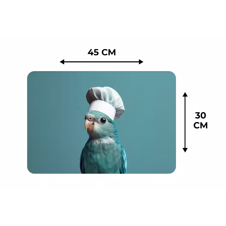 Parkiet - Vogel - Koksmuts - Cute Placemat vinyl groot -specs