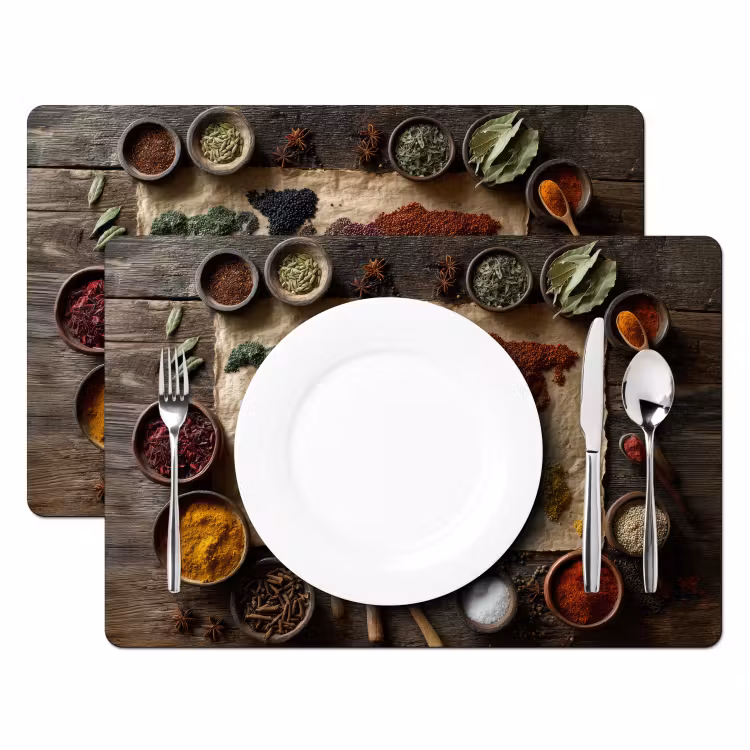 Wereldkaart - Specerijen - Kleurrijk Placemat vinyl groot -zzsfeer2_Kitchenyeah-website