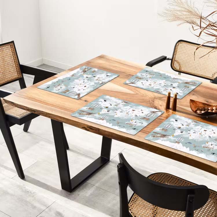 Wereldkaart - Kind - Vliegtuig Placemat vinyl groot -zzsfeer4_Kitchenyeah-website