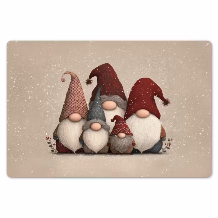 Kabouters - Kerst - Sneeuw - Puntmutsen Placemat vinyl groot -zzsfeer1_Kitchenyeah-website