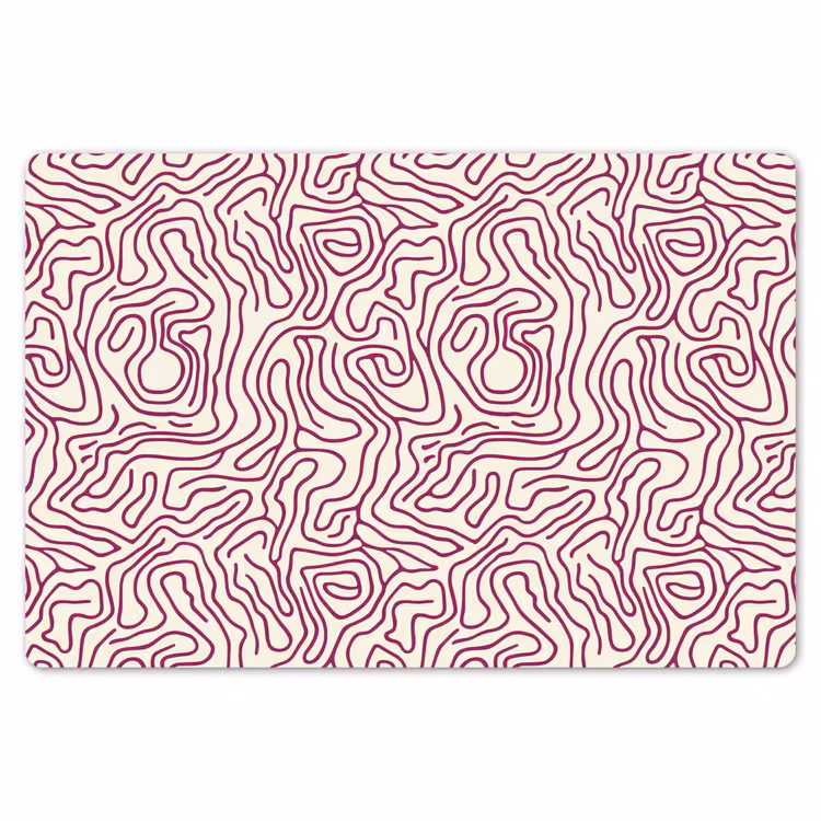 Kronkelende lijn - Magenta - Crème Placemat vinyl groot 368 -zzsfeer1_Kitchenyeah-website