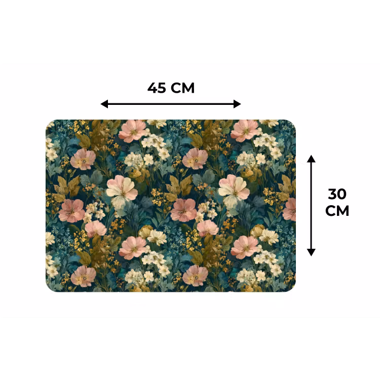 Wilde bloemen - Botanisch - Patroon - Roze - Romantisch Placemat vinyl groot 368 -specs