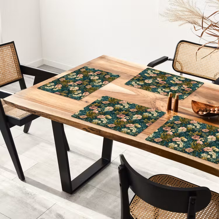 Wilde bloemen - Botanisch - Patroon - Roze - Romantisch Placemat vinyl groot 368 -zzsfeer4_Kitchenyeah-website