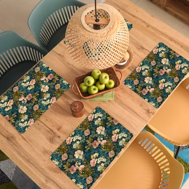 Wilde bloemen - Botanisch - Patroon - Roze - Romantisch Placemat vinyl groot 368 -zzsfeer5_Kitchenyeah-website