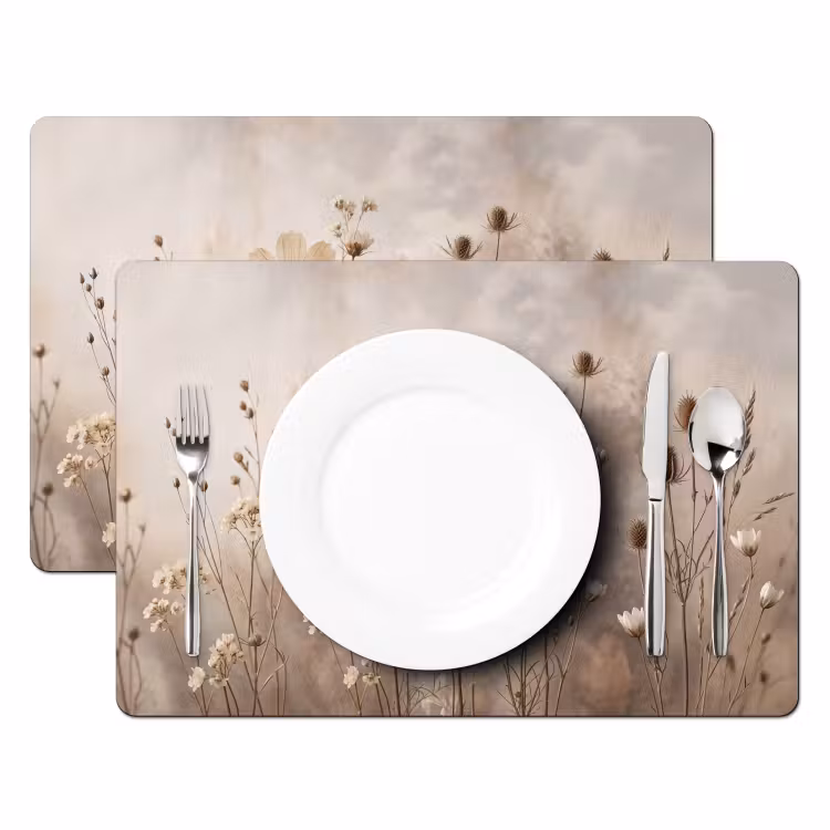 Wilde bloemen - Botanisch - Vintage - Natuur - Rustiek Placemat vinyl groot -zzsfeer2_Kitchenyeah-website