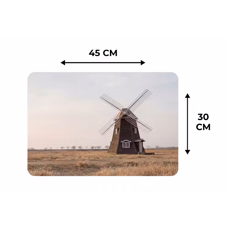 Windmolens - Landschap - Veld Placemat vinyl groot -specs