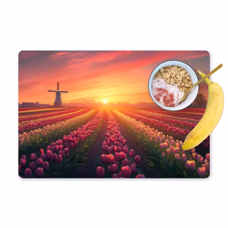 Windmolen - Zonsondergang - Landschap Placemat vinyl groot -zzzproduct_Kitchenyeah-website