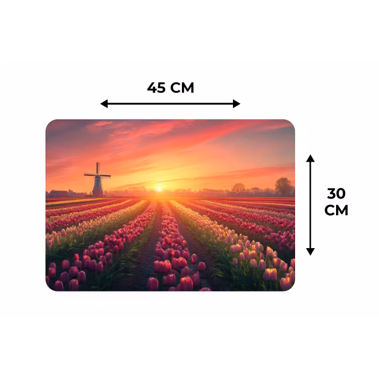 Windmolen - Zonsondergang - Landschap Placemat vinyl groot -specs