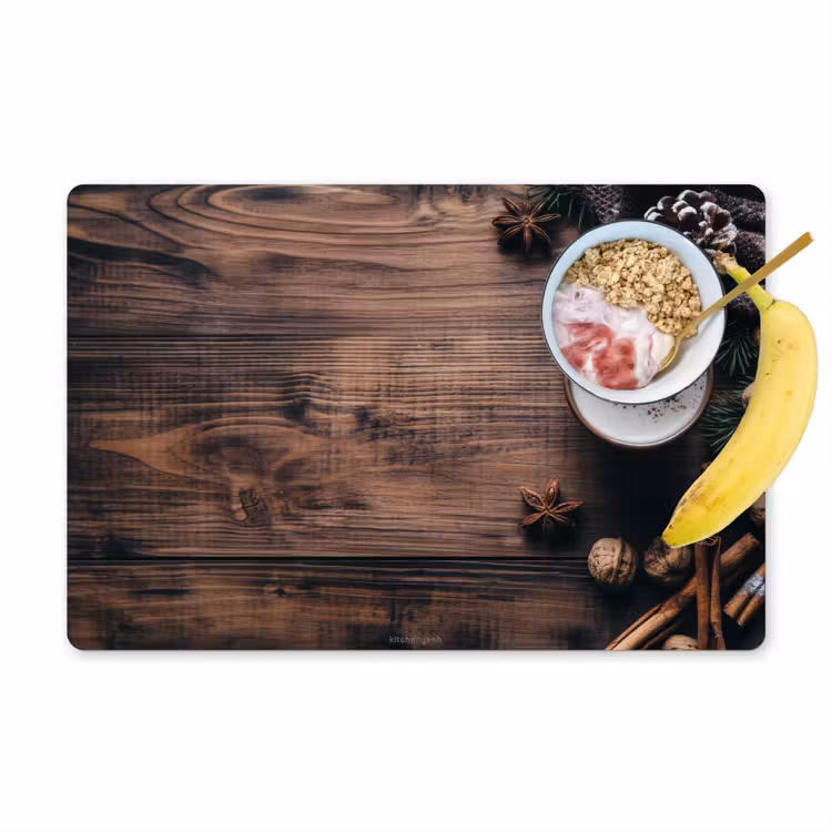 Winter - Houtlook - Stilleven Placemat vinyl groot -zzzproduct_Kitchenyeah-website
