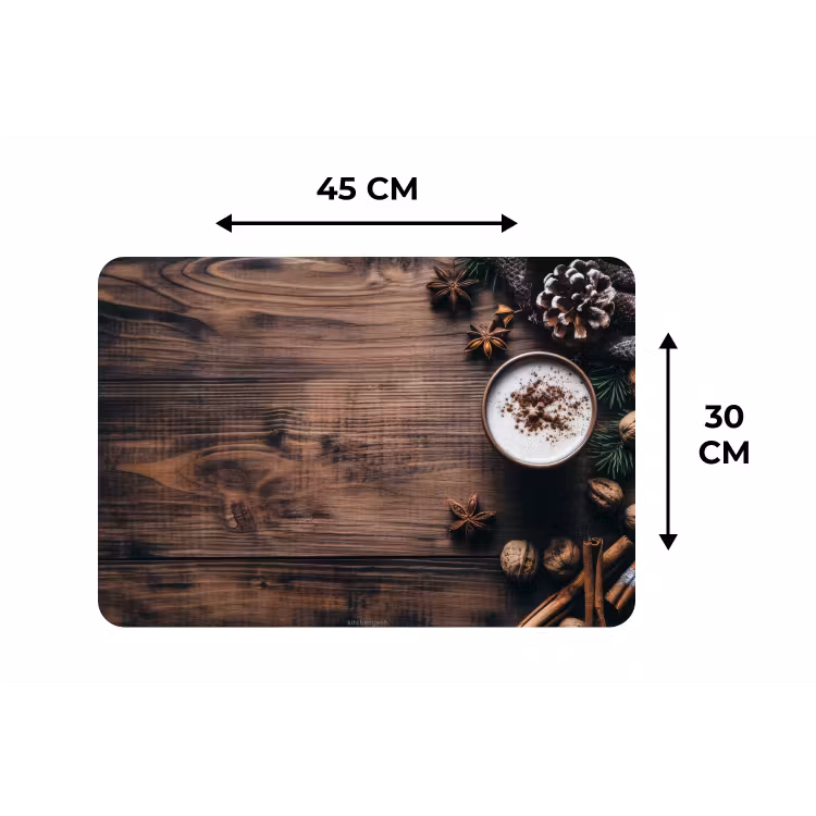 Winter - Houtlook - Stilleven Placemat vinyl groot -specs