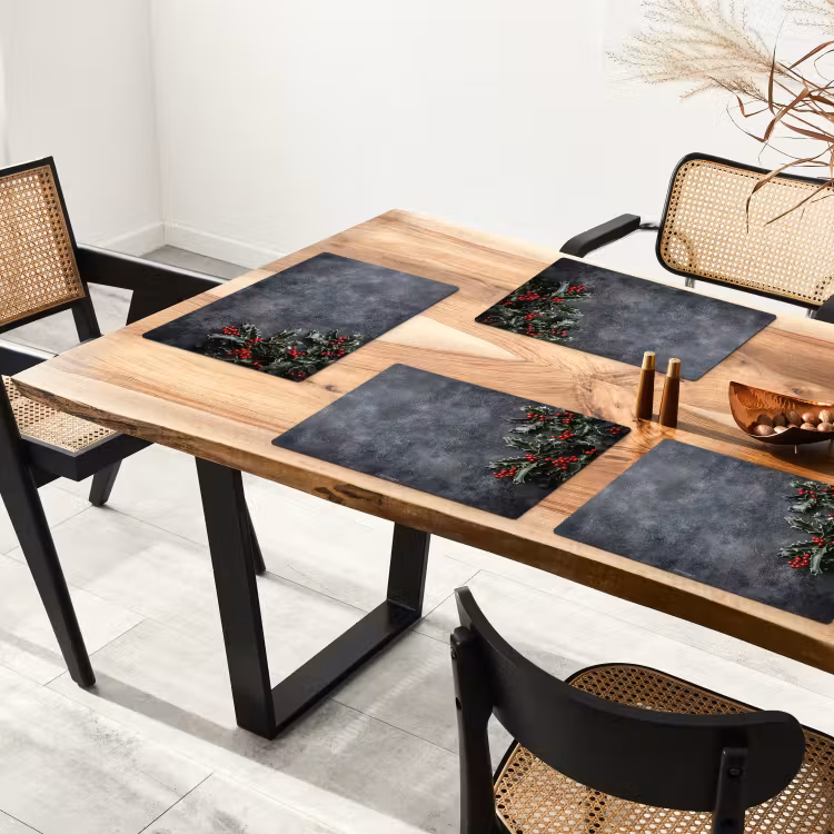 Winter - Hulst - Kerst - Beton Placemat vinyl groot -zzsfeer4_Kitchenyeah-website
