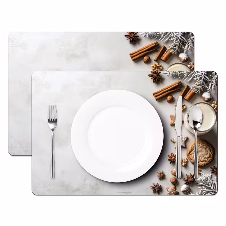 Winter - Kerst - Specerijen - Wit Placemat vinyl groot -zzsfeer2_Kitchenyeah-website