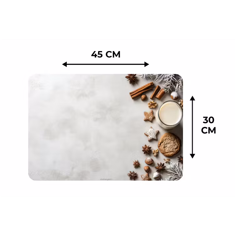 Winter - Kerst - Specerijen - Wit Placemat vinyl groot -specs