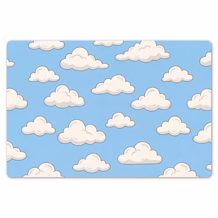 Wolk - Cartoon - Lucht - Blauw - Wit Placemat vinyl groot -zzsfeer1_Kitchenyeah-website