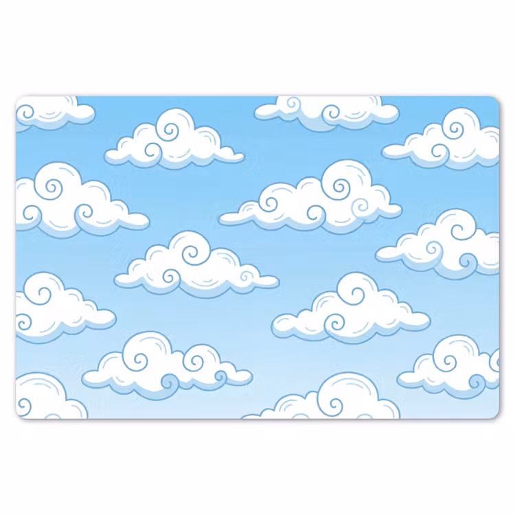 Wolk - Lucht - Cartoon - Blauw - Wit Placemat vinyl groot -zzsfeer1_Kitchenyeah-website