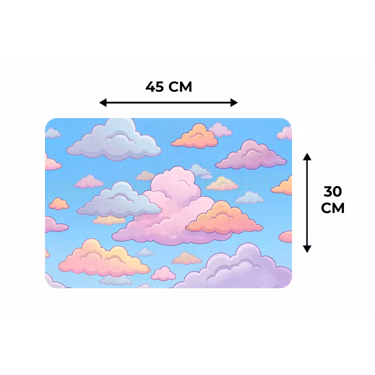 Wolk - Lucht - Natuur - Illustratie - Pastel Placemat vinyl groot -specs