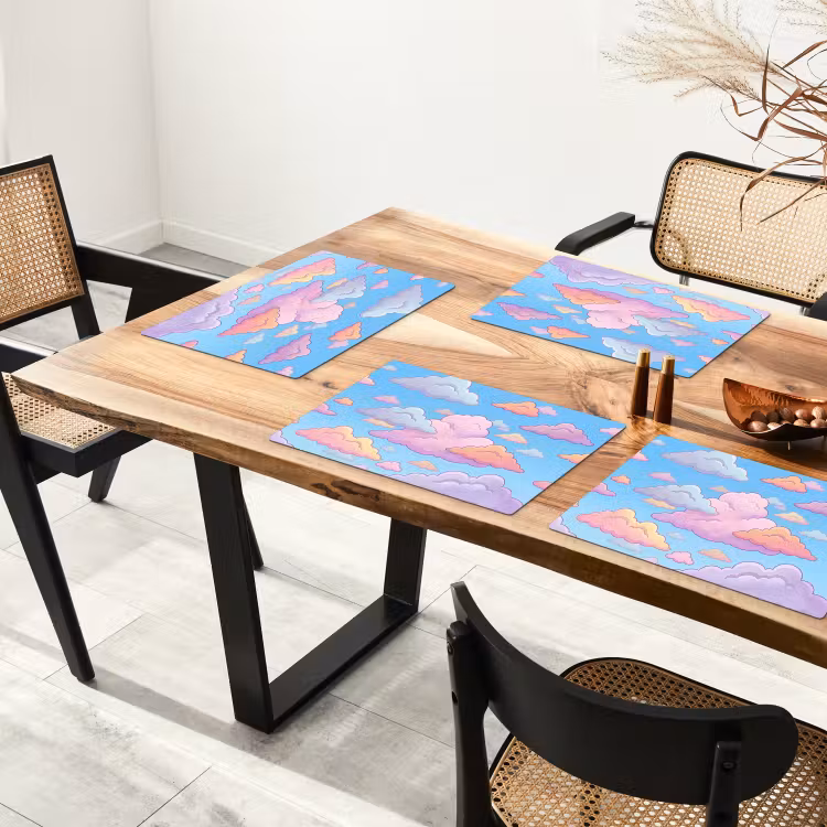 Wolk - Lucht - Natuur - Illustratie - Pastel Placemat vinyl groot -zzsfeer4_Kitchenyeah-website