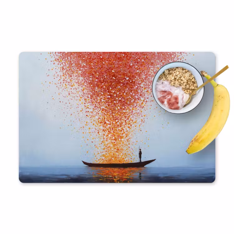 Wolk - Confetti - Boot - Wateroppervlakte Placemat vinyl groot -zzzproduct_Kitchenyeah-website