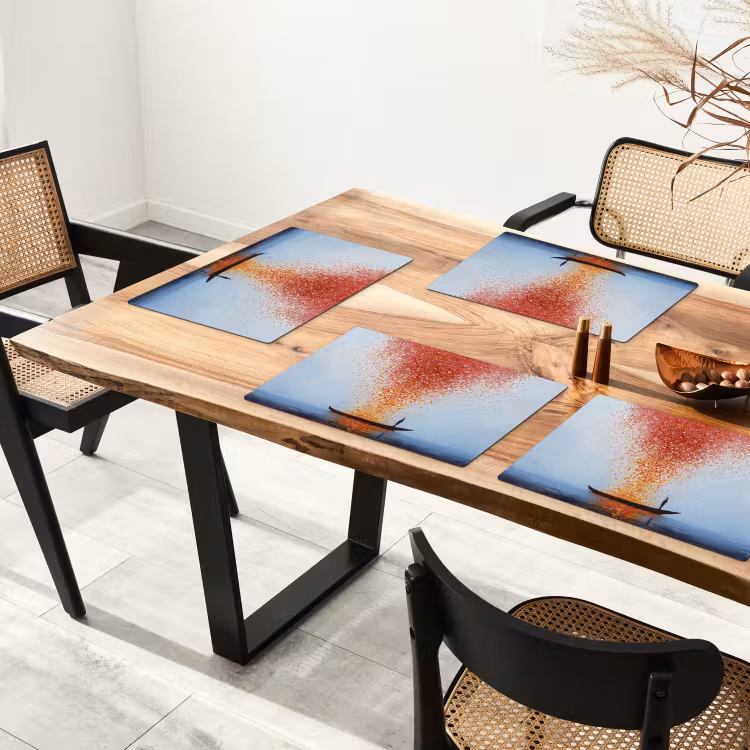 Wolk - Confetti - Boot - Wateroppervlakte Placemat vinyl groot -zzsfeer4_Kitchenyeah-website