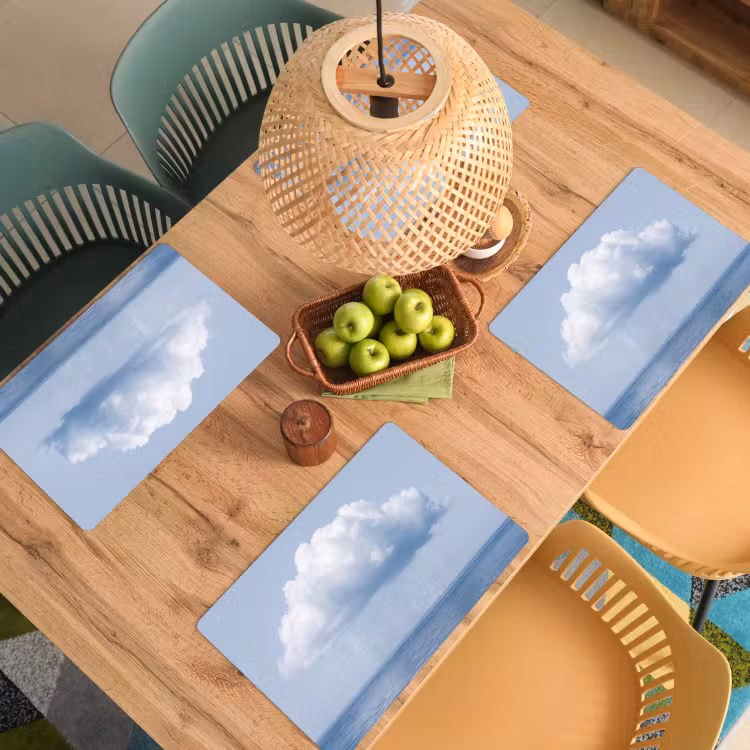 Tischset - 6 Stück - Wolke – Regen – Natur - Wolk - Regen - Natuur Placemat vinyl groot