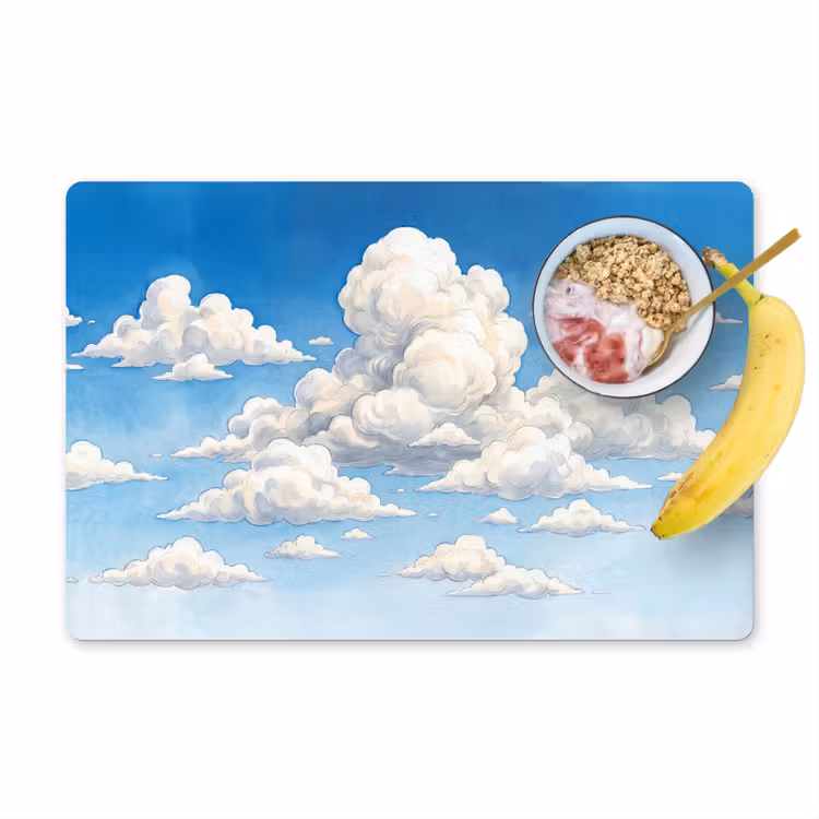 Wolken - Blauwe lucht - Natuur - Modern - Wit Placemat vinyl groot -zzzproduct_Kitchenyeah-website