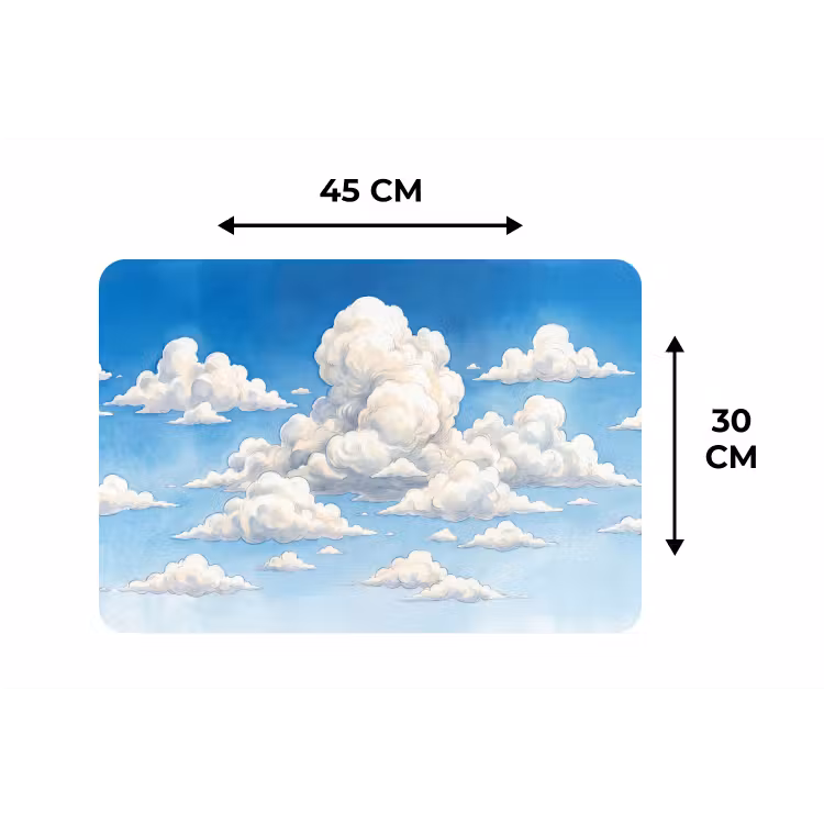 Wolken - Blauwe lucht - Natuur - Modern - Wit Placemat vinyl groot -specs