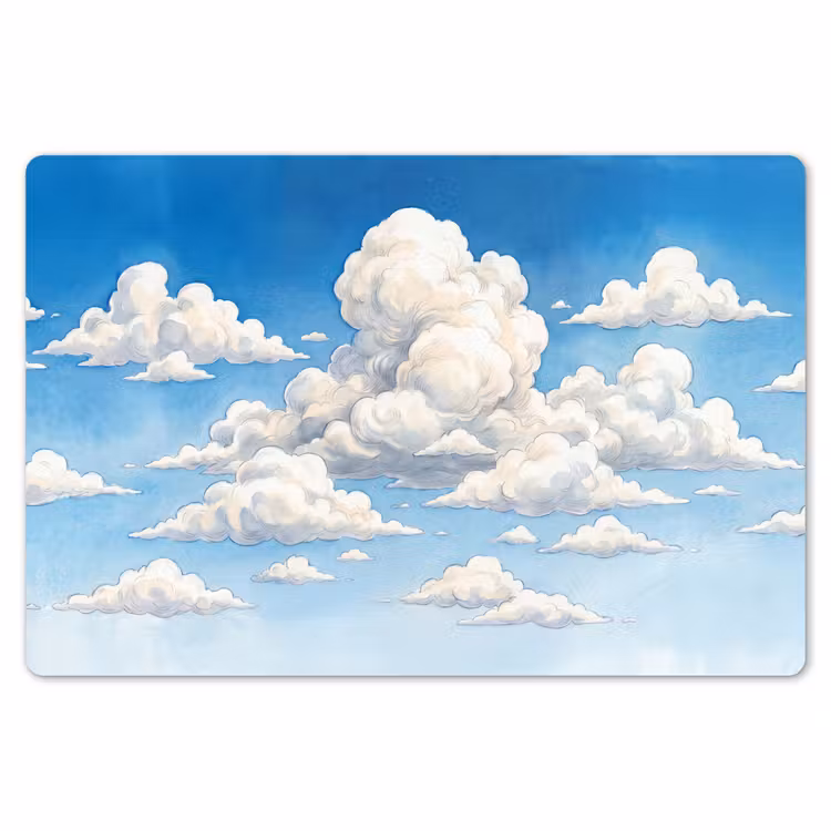 Wolken - Blauwe lucht - Natuur - Modern - Wit Placemat vinyl groot -zzsfeer1_Kitchenyeah-website