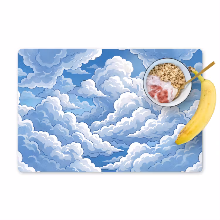 Wolken - Hemel - Abstract - Wit Placemat vinyl groot -zzzproduct_Kitchenyeah-website
