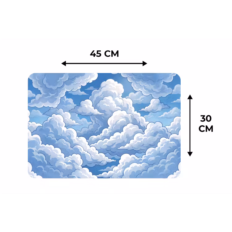 Wolken - Hemel - Abstract - Wit Placemat vinyl groot -specs