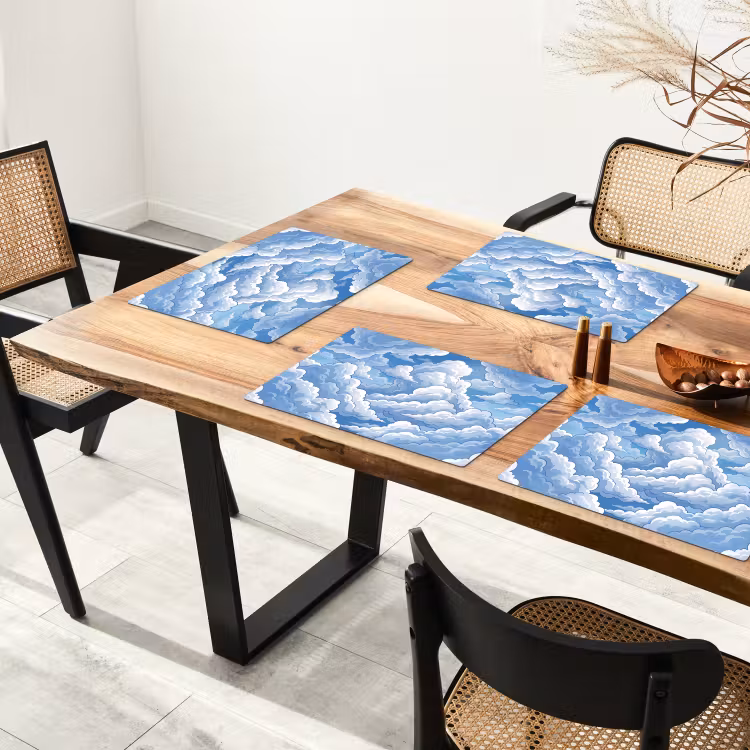 Wolken - Hemel - Abstract - Wit Placemat vinyl groot -zzsfeer4_Kitchenyeah-website