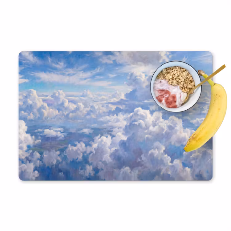 Wolken - Lucht - Natuur - Abstract - Blauw Placemat vinyl groot -zzzproduct_Kitchenyeah-website