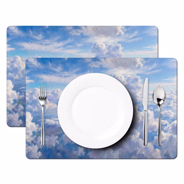 Wolken - Lucht - Natuur - Abstract - Blauw Placemat vinyl groot -zzsfeer2_Kitchenyeah-website