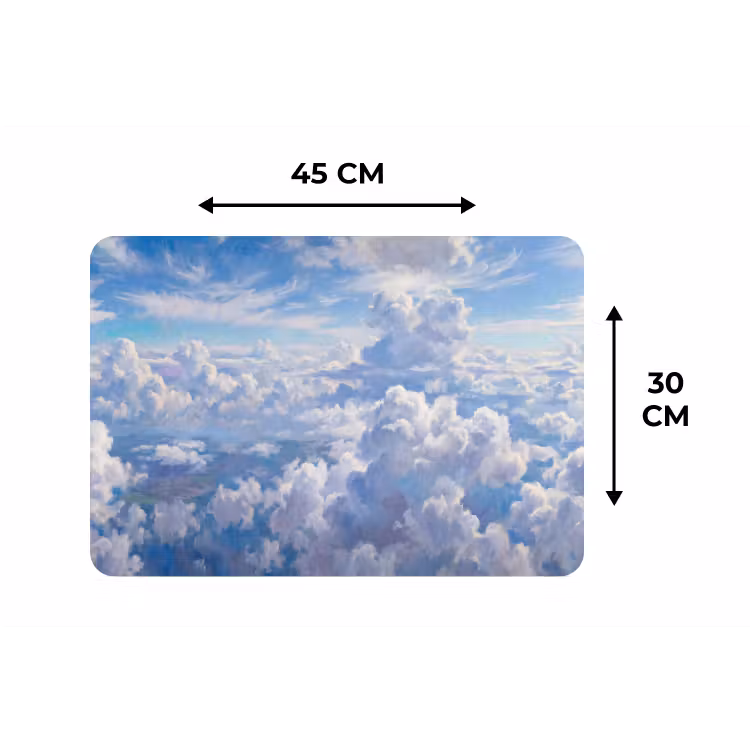 Wolken - Lucht - Natuur - Abstract - Blauw Placemat vinyl groot -specs
