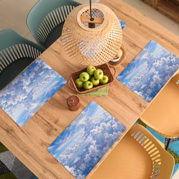 Wolken - Lucht - Natuur - Abstract - Blauw Placemat vinyl groot -zzsfeer5_Kitchenyeah-website