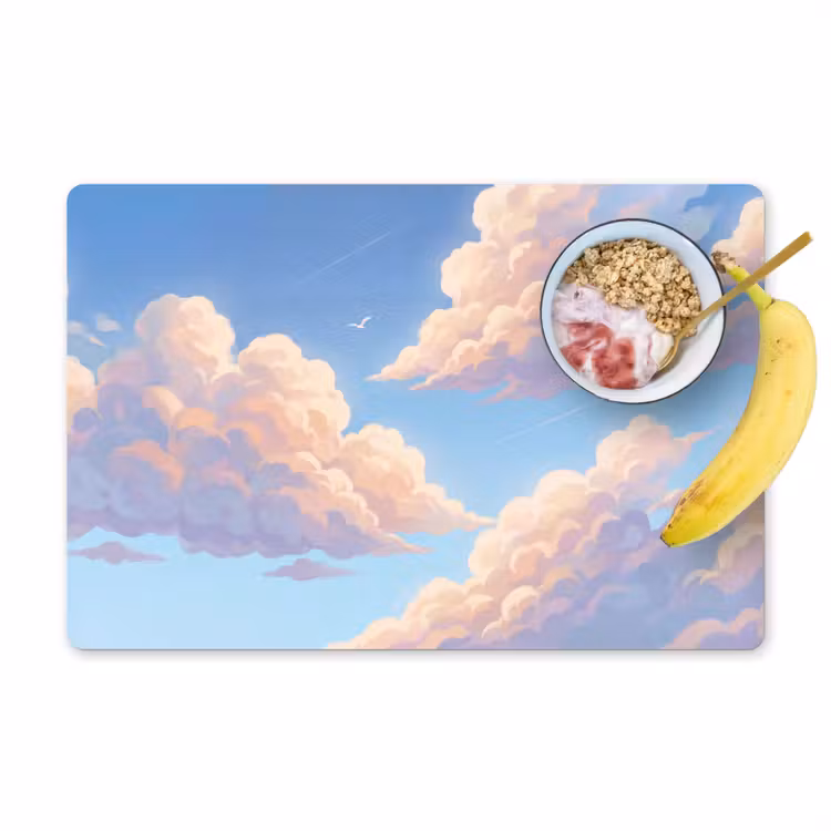 Wolken - Lucht - Natuur - Blauw Placemat vinyl groot -zzzproduct_Kitchenyeah-website