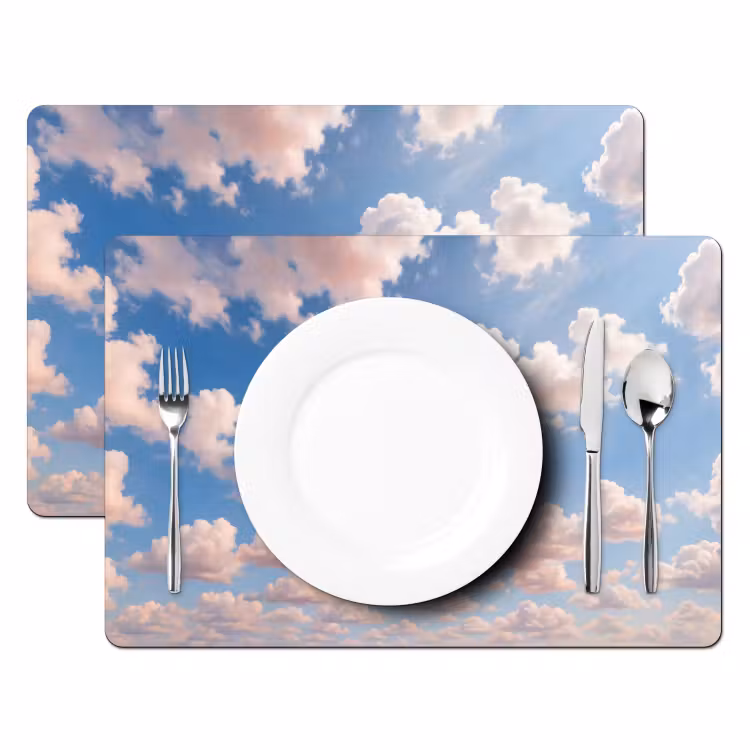 Wolken - Hemel - Natuur - Licht - Blauw Placemat vinyl groot -zzsfeer2_Kitchenyeah-website