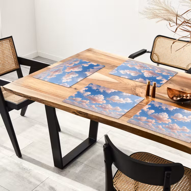 Wolken - Hemel - Natuur - Licht - Blauw Placemat vinyl groot -zzsfeer4_Kitchenyeah-website