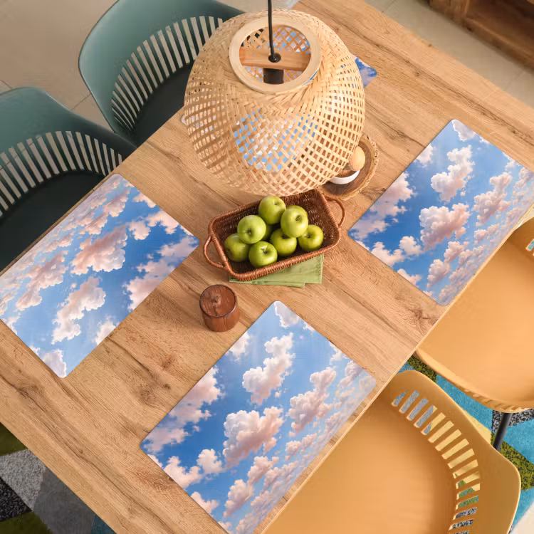 Wolken - Hemel - Natuur - Licht - Blauw Placemat vinyl groot -zzsfeer5_Kitchenyeah-website