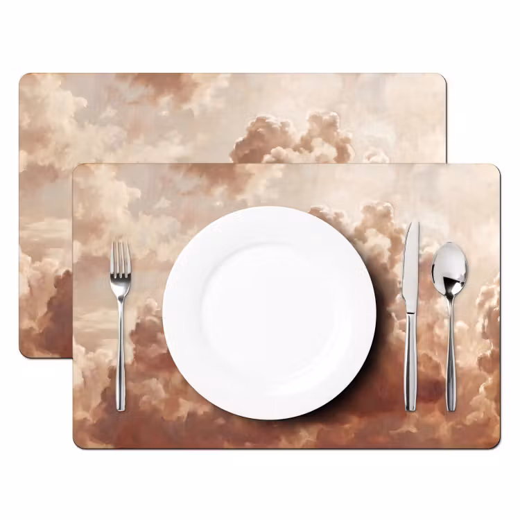 Wolken - Lucht - Natuur - Modern - Bruin Placemat vinyl groot -zzsfeer2_Kitchenyeah-website