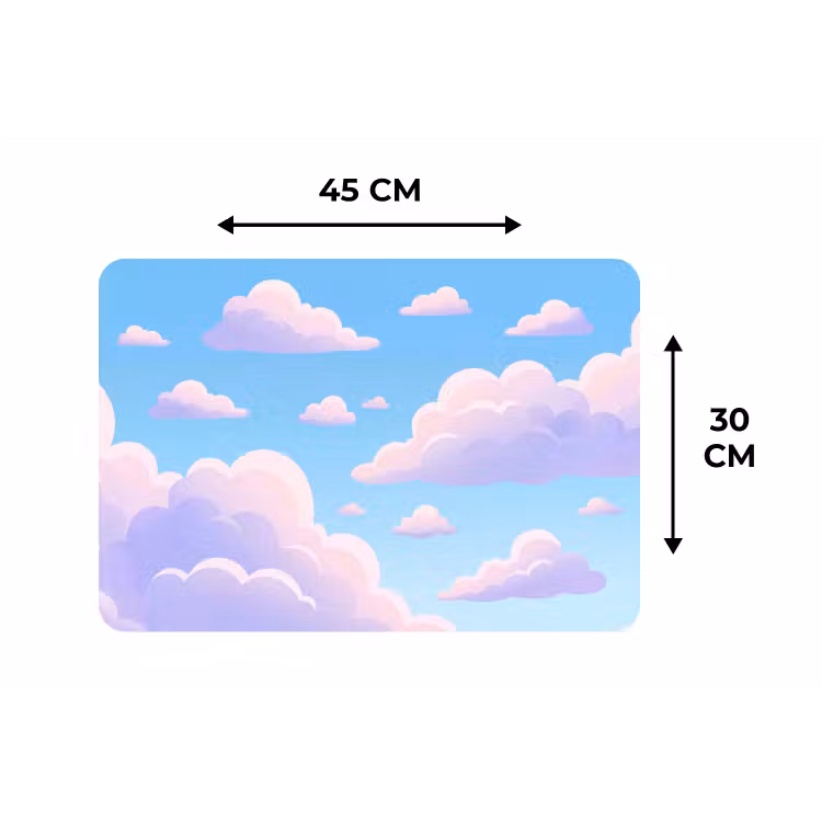Wolken - Roze - Blauw - Natuur - Modern Placemat vinyl groot -specs
