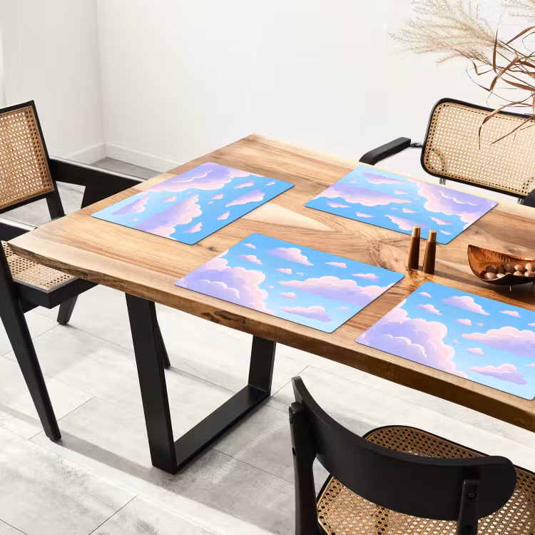 Wolken - Roze - Blauw - Natuur - Modern Placemat vinyl groot -zzsfeer4_Kitchenyeah-website