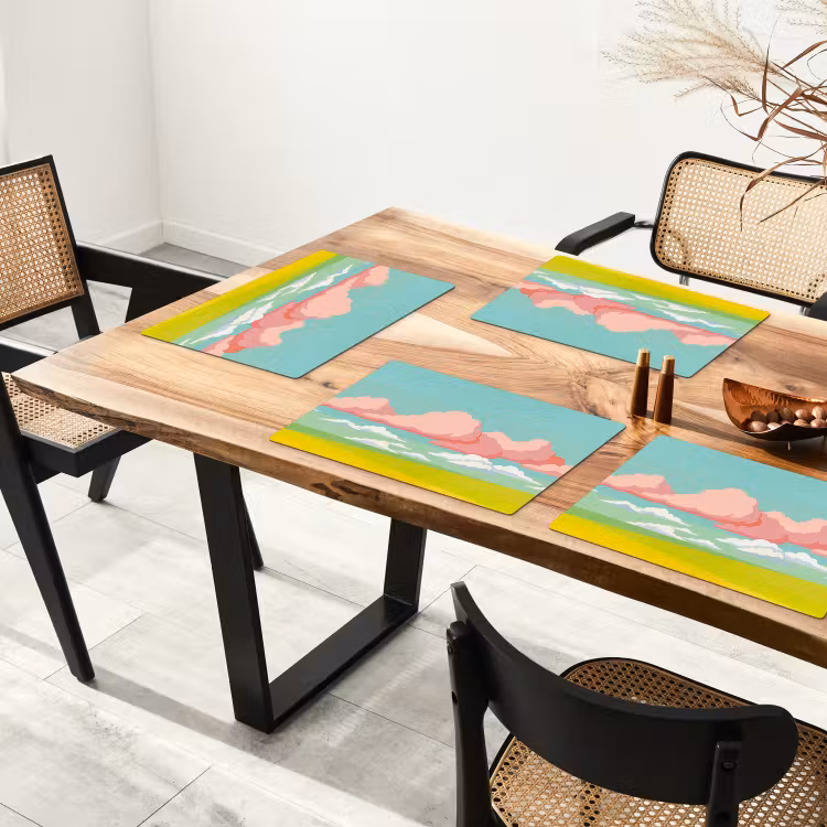 Wolken - Roze - Natuur - Modern - Pastel Placemat vinyl groot -zzsfeer4_Kitchenyeah-website