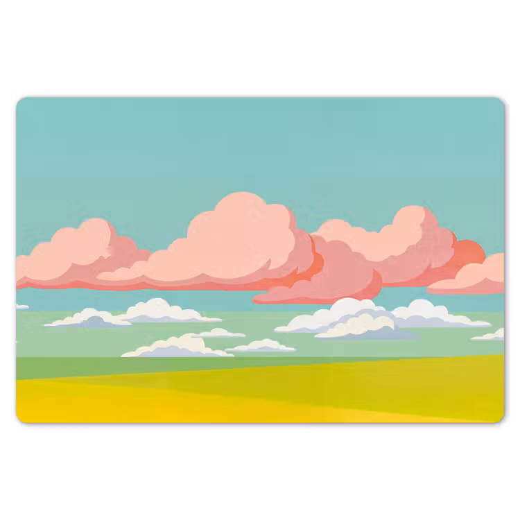 Wolken - Roze - Natuur - Modern - Pastel Placemat vinyl groot -zzsfeer1_Kitchenyeah-website