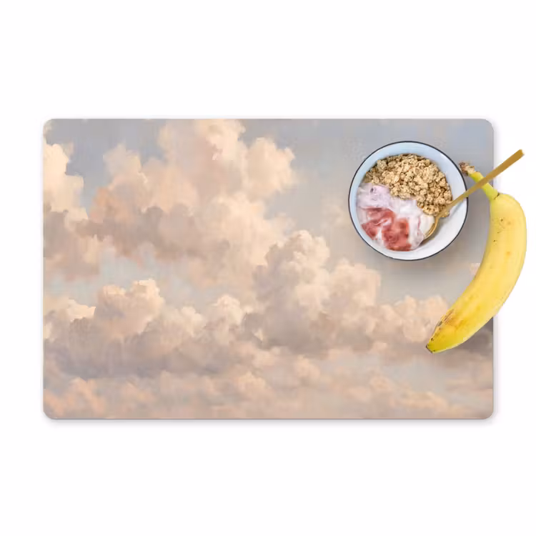Wolken - Zacht - Natuur - Klassiek - Beige Placemat vinyl groot -zzzproduct_Kitchenyeah-website
