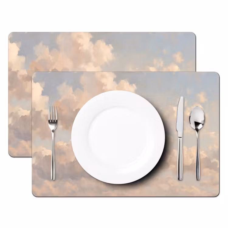 Wolken - Zacht - Natuur - Klassiek - Beige Placemat vinyl groot -zzsfeer2_Kitchenyeah-website