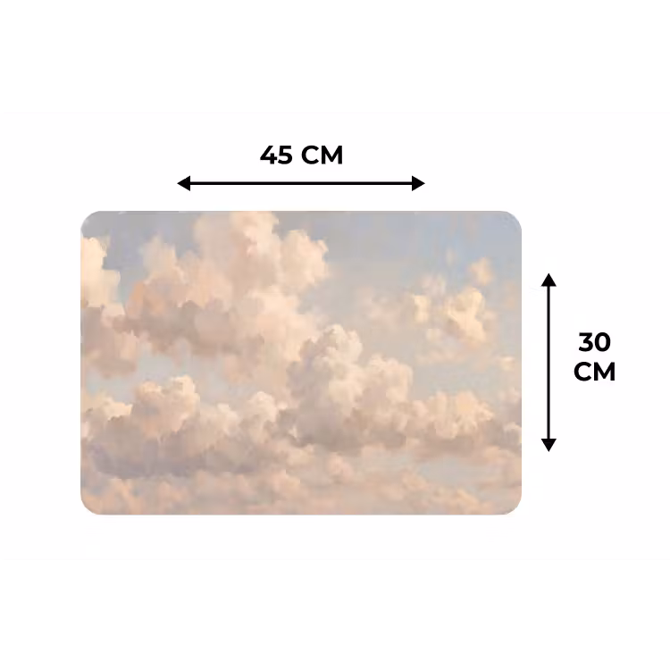 Wolken - Zacht - Natuur - Klassiek - Beige Placemat vinyl groot -specs