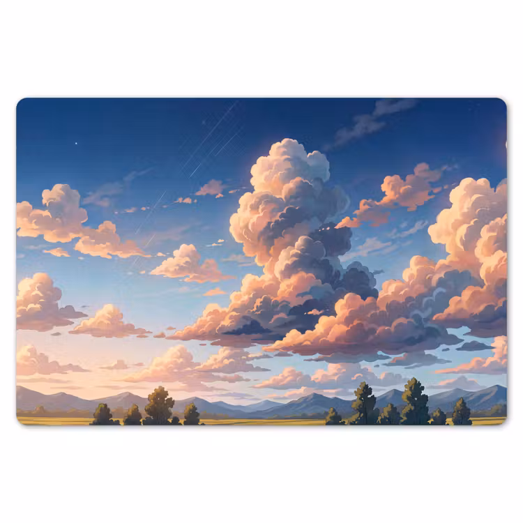 Wolken - Daghemel - Natuur - Illustratie - Oranje Placemat vinyl groot -zzsfeer1_Kitchenyeah-website