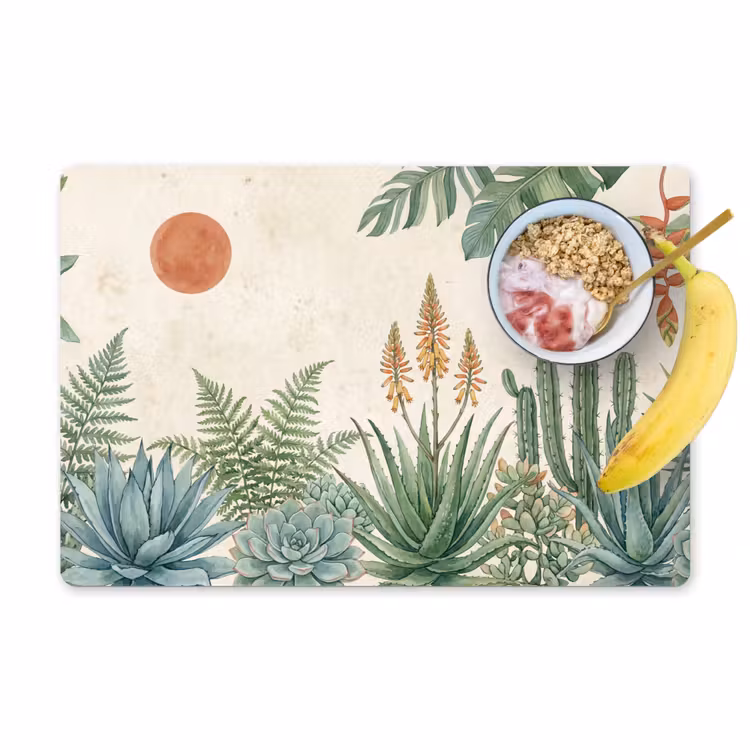 Woestijn - Planten - Groen Placemat vinyl groot -zzzproduct_Kitchenyeah-website